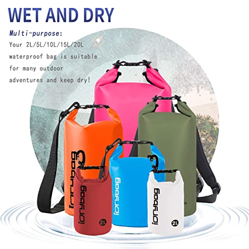 Image of IDRYBAG Dry Bag for Kayaking Waterproof 2L /5L /10L /15L /20L, Small Dry Sack Waterproof Bag for Boating