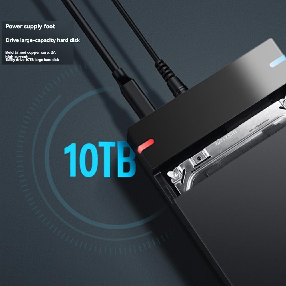 Case HDD 3.5'' USB 3.0 A Lettore Hard Disk Esterno 10TB HDD Box per PC Laptop Supporto Hard Disk da 10TB Ad Alta velocità per PC