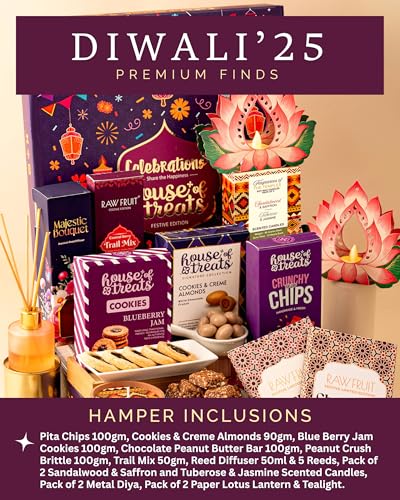 Image of Hyperfoods Diwali Gifts for Family and Friends Gift Hamper Diwali Gifts for Employees Corporate Gifts for Employees Cookies Gift Hamper Chocolate Gift Hampers Gift Hampers Box Corporate Gift