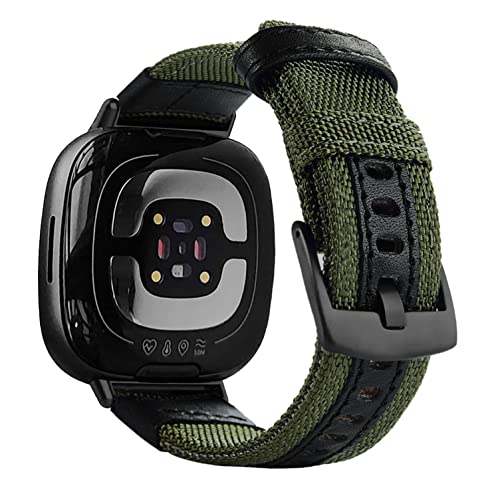 YOOSIDE Nylonowy pasek do zegarka na rękę Fitbit Versa 4 / Sense 2, ulepszone złącza z oddychającą tkaniną, wytrzymały męski pasek do zegarka, kompatybilny z Fitbit Versa 3 / Sense
