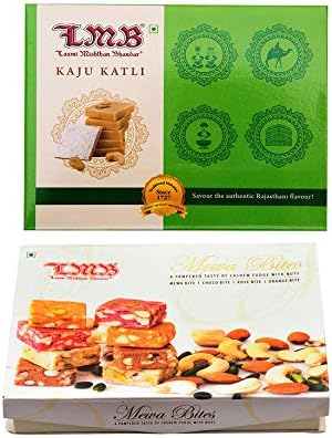 Laxmi Misthan Bhandar Assorted Bite Box (12Pc)& Kaju Katli; 400 gm Pack