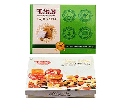 Laxmi Misthan Bhandar Assorted Bite Box (12Pc)& Kaju Katli; 400 gm Pack
