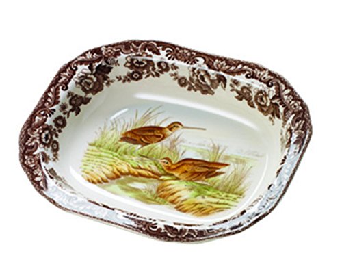 Spode Woodland Open Vegetable Dish with Snipe
