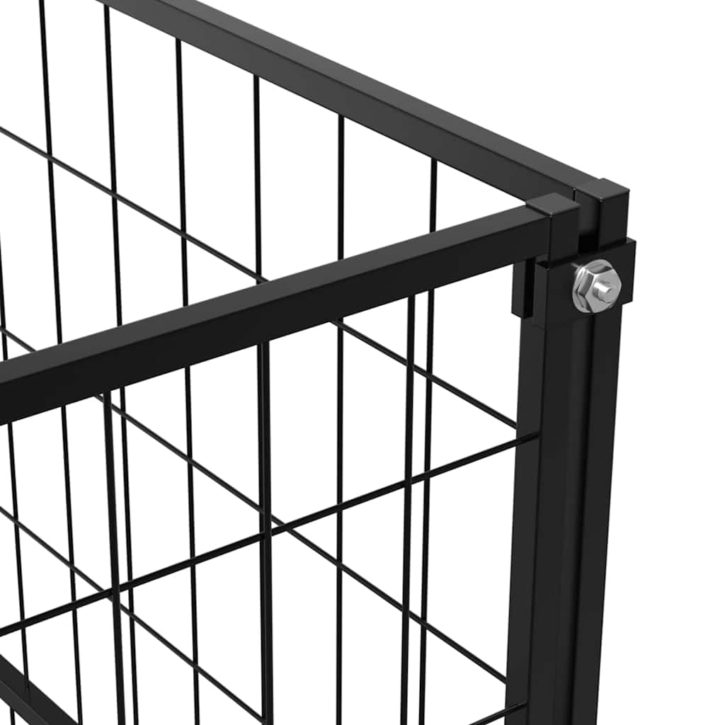 vidaXL Perrera Acero 3 m² Negra Jaula Perros Recinto Cachorro Mascotas Caseta