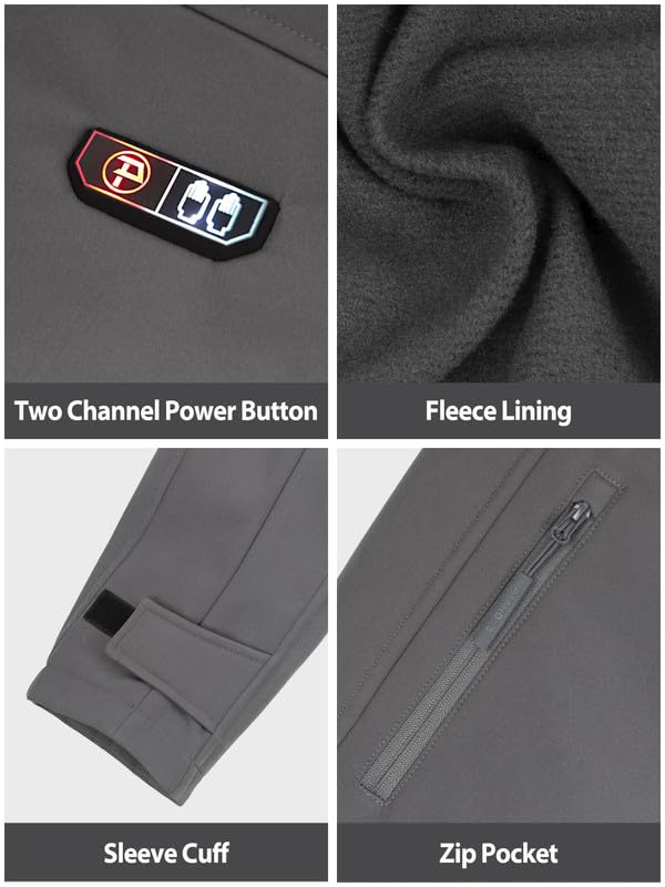 PTAHDUS Mens Heated Jacket Soft Shell