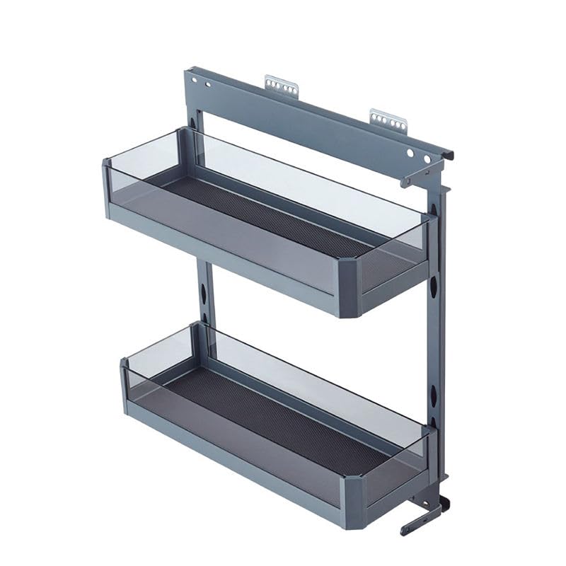 Jadespace 300mm Glass Soft-Close Bottle Pull-Out – 2-Tier Metal Organizer for Modular Kitchen Cabinets – Side-Mounted, 30kg Load Capacity-image-34