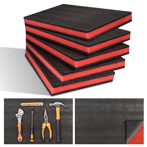 5 pcs Tool Box Foam 18x12x2 inch Tool Foam Inserts for Cases Foam Sheets Box Foam Organizer for Toolbox Cabinet Chest Drawer Storage Craft - Thumbnail 2