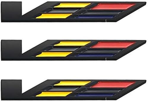 3 piezas de repuesto para tapa de maletero de automóvil en V para ATS CTS SRX XTS (amarillo rojo)