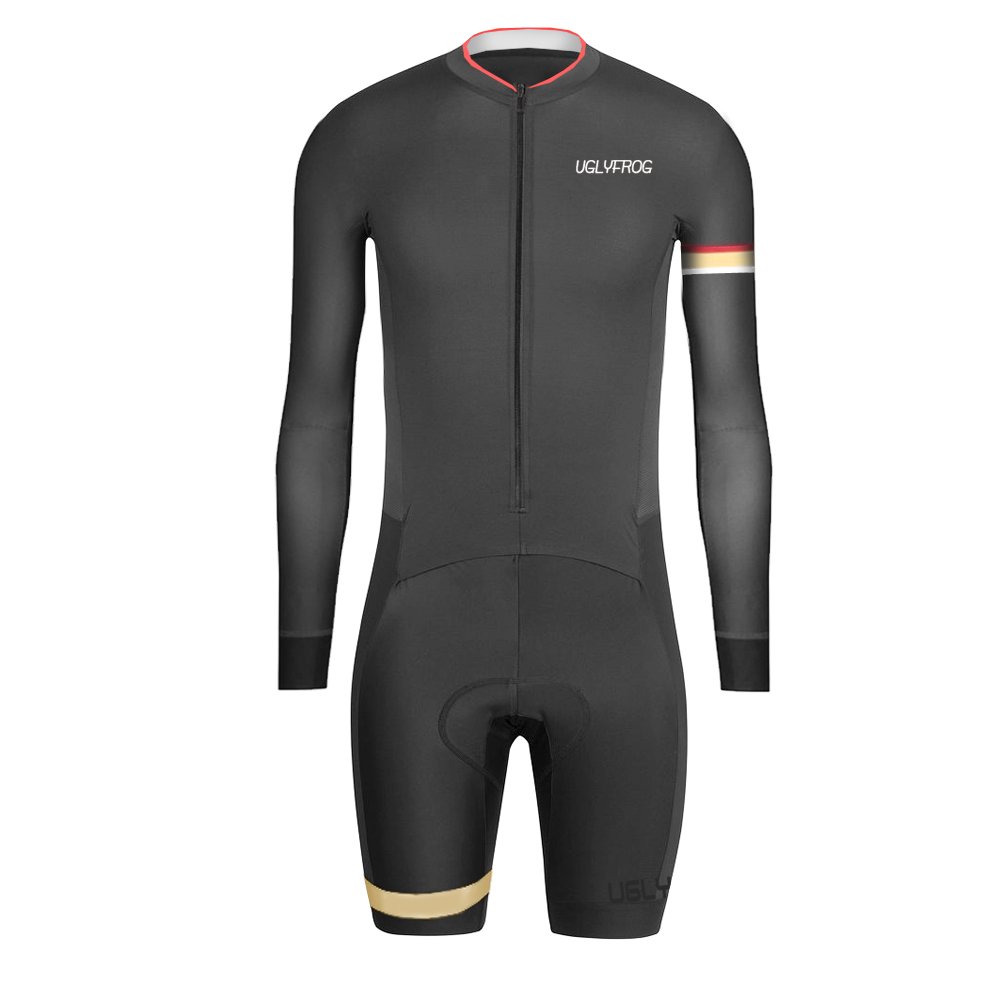 Ugly Frog Abbigliamento Triathlon Uomo Tuta Triathlon Uomo per MTB Body Triathlon Skinuit with Gel Pad per Nuoto/Corsa/Ciclismo