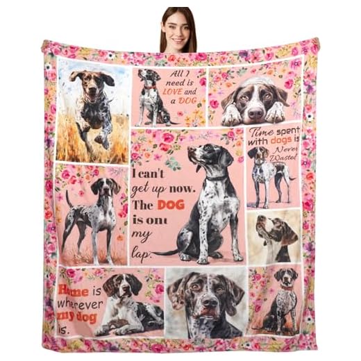 German Shorthaired Pointer Gifts German Shorthaired Pointer Blankets 50"X60" Dog Throw Blanket for Dog Lovers Mom Dad Flannel Puppy Print Blanket for Couch Sofa Bed Car