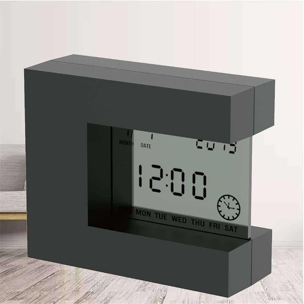 DCYEQRQ Alarm Clock Digital for Home Office Desk Table Watch LCD Clock with Calendar Date Countdown Timer Thermometer