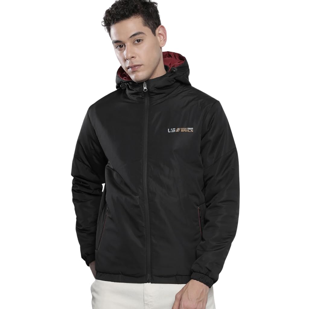 the indian garage co Men Slim Fit Solid Reversible Bomber Jackets-picture-31