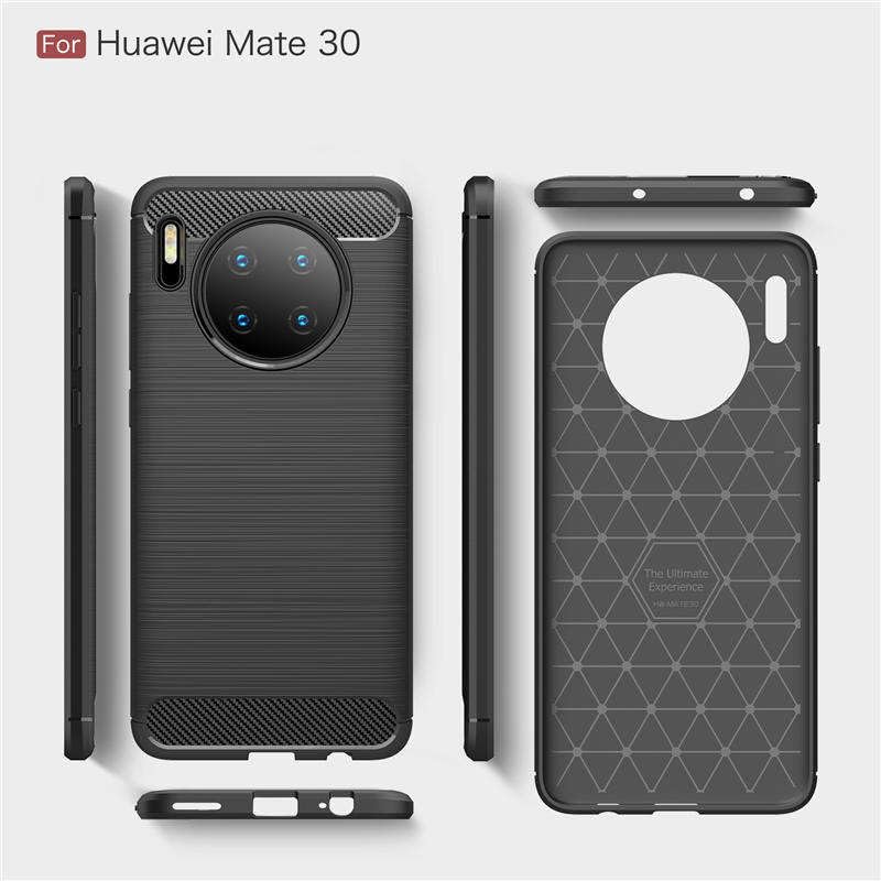 Image of Hybrid Carbon Fiber Back Case for Huawei Mate 30 Pro (Blue)