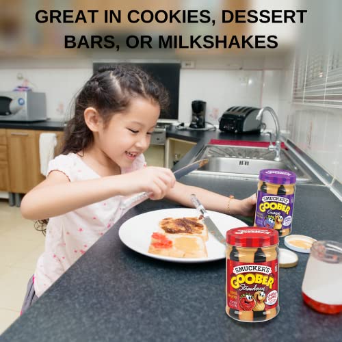 Peanut Butter And Jelly Bundle Includes Two (2) 18 Oz Smuckers Goober Strawberry And Grape Peanut Butter And Jelly In A Convenient Jar Along With Our Trioni Sandwich Spreader! #TOP3