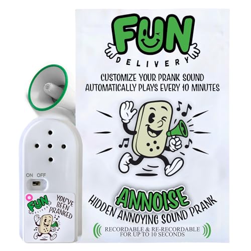 FUN delivery Annoying Custom Sound Prank Device – Recordable Hidden Noise Maker for Stealth Pranks – April Fools Gag Gifts for Teens & Adults