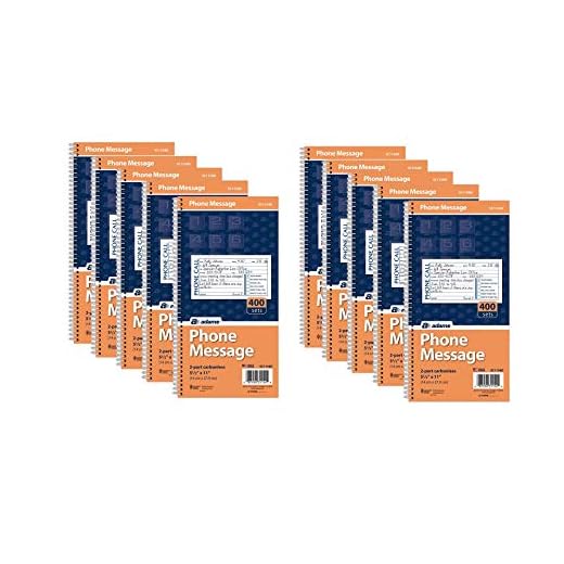 Adams Phone Message Book, Carbonless Duplicate, 5.50 x 11 Inches, 4 Sets per Page, 400 Sets per Book, Pack Of 10 (SC1154D)