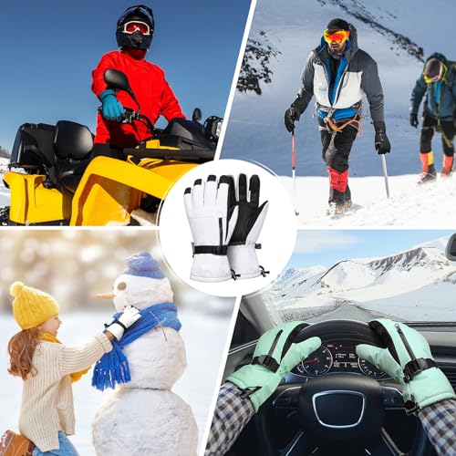 Image of Ski Gloves,Snow Gloves Waterproof Winter Warm Cold Weather Touchscreen Gloves for Parent& Child Kids Skiing,Snowboarding