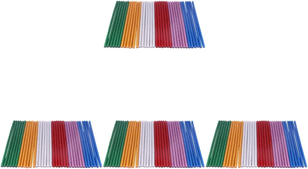 generic 4pcs Glitter Hot Glue colored hot glue sticks hot melt glue stick mini glue sticks Sticks Colored Glue