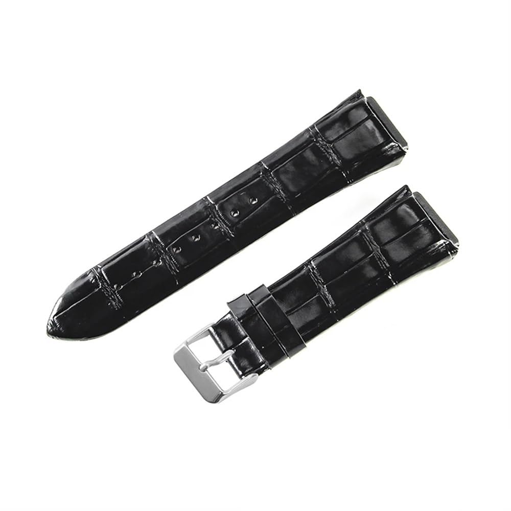 Erakafzttk Men's Black-St-K1 First Layer Cowhide Watch Strap Fit For Guess 22Mm W0040g3/W0040g5/W0247g3 Watch Strap(Black-St-K1)