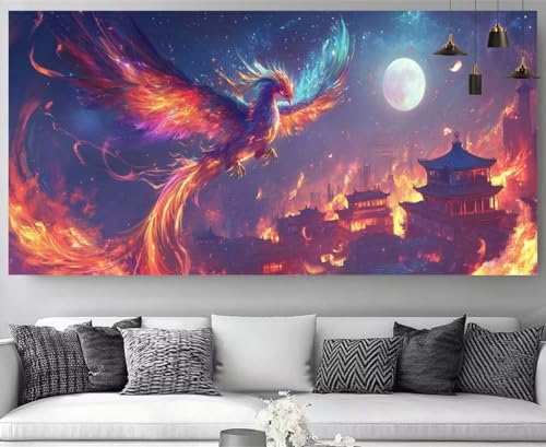 Diamond Painting Fénix 30x60cm, cuadros de mosaicos para relajarse y decorar el hogar