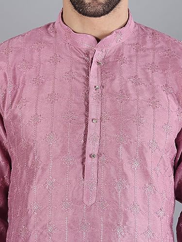 Image of Uri and MacKenzie Embroidery Silk Men's Kurta Pyjama Set
