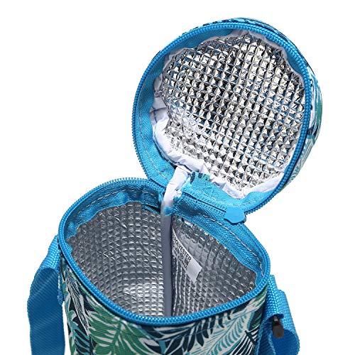 image for N/X Tropical Leaves Wine Chiller Wine Travel Bag Wine Cooler Bag Reusa