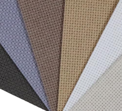 Image of KCS 6 pc of 12 inch x 18 inch (30cmx45cm) Counted Cotton Aida Cloth Cross Stitch Fabric (16CT-F)