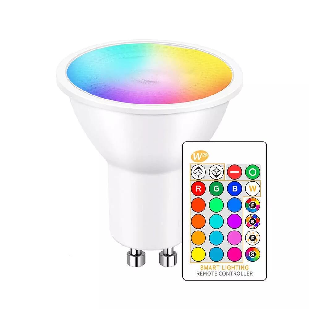 Dasigwopo RGB GU10 LED Light Bulbs Remote Control Colour Changing Dimmable Light Bulb