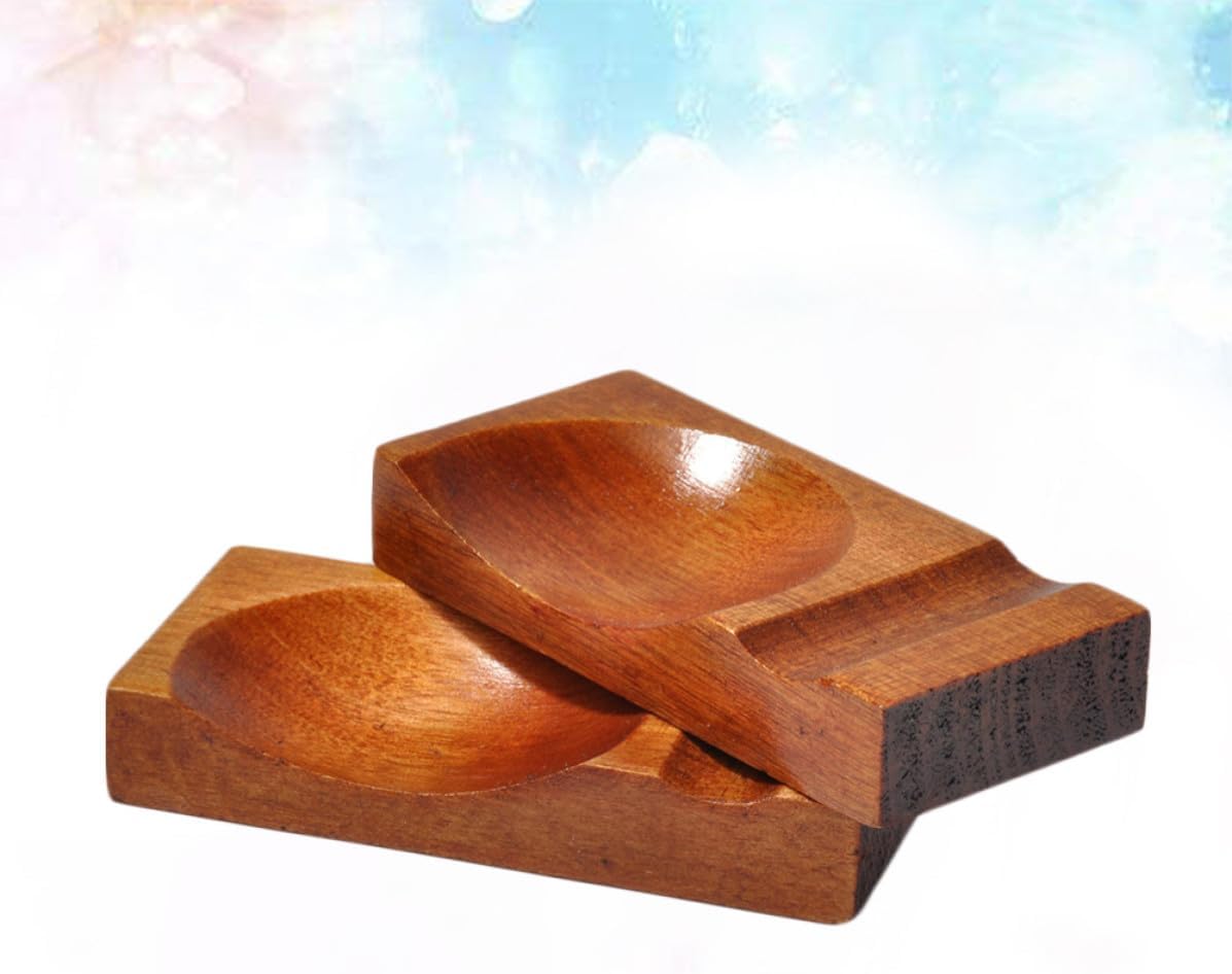 GANAZONO 6 Pcs Wooden Chopstick Holder and Spoon Rest Rack, Two in One Design to Prevent Chopsticks Rolling, for Banquet and Hotel Dining Tableware