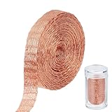 BENECREAT 2m Messing Drahtgeflecht Band, 8mm Breites Hell Lachs Metall Geflecht Band für Kränze, Floristik, DIY Armband, Halskette und Schmuck