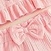 JLKGICF Toddler Girls Summer Outfits Solid Color Sleeveless U Neck Organic Cotton Ruffled Button Tank Tops Bow Shorts Set (Pink Organic cotton, 18-24 Months)