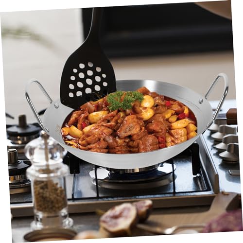 Sartén Wok de acero inoxidable con doble asa miniatura 3