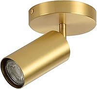 Vista 1 de BOKT Kit de iluminación LED moderna de riel de 1 luces, accesorios de foco de oro cepillado, montaje en techo de latón mate para interiores, lámpara