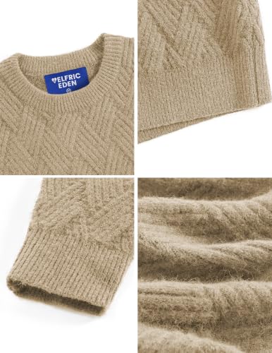 Image of Aelfric Eden Vintage Oversized Sweaters Crewneck Knit Pullover Baggy Loose Casual Cable Sweater 2025 Fall Clothes