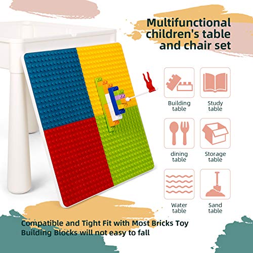 image for Kids 7-in-1 Multi Activity Table Set - amzdeal 138 Pieces Large Buildi