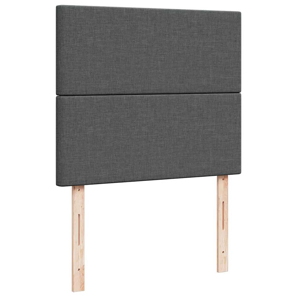 Cama otomana con colchón, 120 x 200 cm, color gris oscuro, núcleo de muelles ensacados, superficie de descanso para dormitorio, habitación juvenil, habitación de invitados