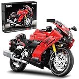 CaDA C64051W Motorcycle Building Block Set,Suzuki Hayabusa 1:6 Model，1043 PCS Licensed Superbike Replica with Functional Details & Display Stand