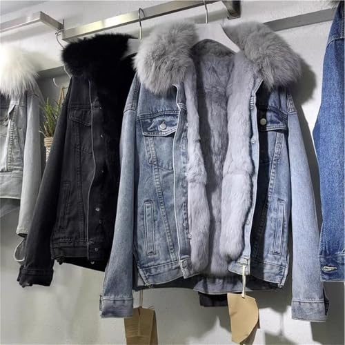 Winter Coats for Women Thickened Jean Jackets Warm Wool Outwear Parka Shacket Sherpa Fleece Lined Denim Jacket Pockets4