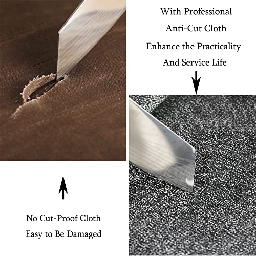 Knife Roll Bags, 16Oz Waxed Canvas Knife Holder (5 Slots & Specialized Anti Cutting Fabric), Multi-Purpose Knife Pouch With Tie Rope, Khaki #TOP2