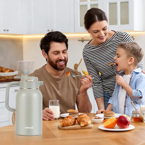 Image of 68 Oz Thermal Coffee Carafe, Stainless Steel Insulated Vacuum Coffee Carafes For Keeping Hot Liquid Thermal Pot Creamer Pitcher Dispenser(Green /Green)
