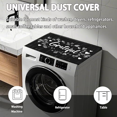 Image of Washer and Dryer Covers for the Top, Non-slip Dryer Top Protector Mat, Dust-proof Washing Machine Cover, 23.6 inch x 19.7 inch (Black, 23.6 inch x 19.7 inch)