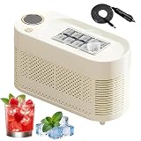 Generico Portable Ice Maker 120W, Fa 8-10 Cubili di Ghiaccio in 10 Mins, Macchina da controsoffitto con Adattatore per L'Ufficio Domestico RV Campeggio Travel, Compact & Quiet Design