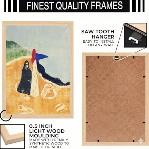 Image of BLINKART Henri Matis Aesthetic Art Walls With Frame | Natural Wood Texture | Living Room Bedroom Office Wall Decoration | Poster Home Decor Frames Wall Bedroom | 12x8 Inches (D374)