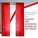 Sapphire Home Red Sheer Curtains - 63 Inches Length, 2 Panels Set Sheer Drapes, Light Filtering Textured Window Curtain for Living Room, Bedroom, Kitchen and Dining Room - 54