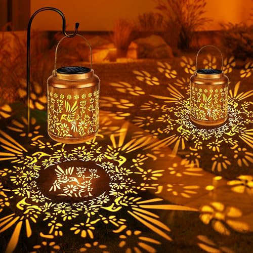 Brizled Hummingbird Solar Lanterns 2 Pack Outdoor Lanterns