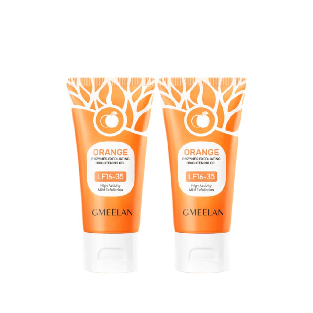 GMEELAN Orange Exfoliating Gel 50g x 2 | Gentle Face & Body Peeling Gel for Smooth, Refreshed Skin | Non-Abrasive Exfoliator with Citrus Extract | Pack of 2