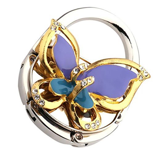 Blabroge 3D Butterfly Folding Table Bag Handbag Purse Hook Hanger Holder (Blue 4.8 x 6.5 x 2.5cm)