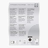 dieter rams braun GEEIGNET FÜR VERSCHIEDENE UMGEBUNGEN: Dieses lebendige und dennoch subtile Design kann in Ihrem Büro, Wohnzimmer, Küche, Bad, Schlafzimmer oder sogar in einem Kinderzimmer angezeigt werden. Einfach einrahmen und fertig zum Aufhängen. Die neue Klebemethode stellt sicher, dass Wände nicht beschädigt werden und wiederverwendet werden können.