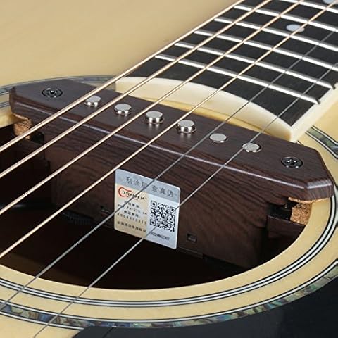 TYLANHUA Acoustic Folk Guitar Pickups,10-Feet Straight to Right Angle FREE Guitar Cable,Passive Magnetic Soundhole Pickup Transducer Microphone Wire Amplifier Speaker-Humbucker(A810) Cover