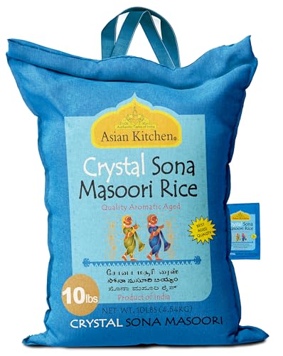 Asian Kitchen Crystal Sona Masoori Aged Rice 10-Pound Bag, 10lbs